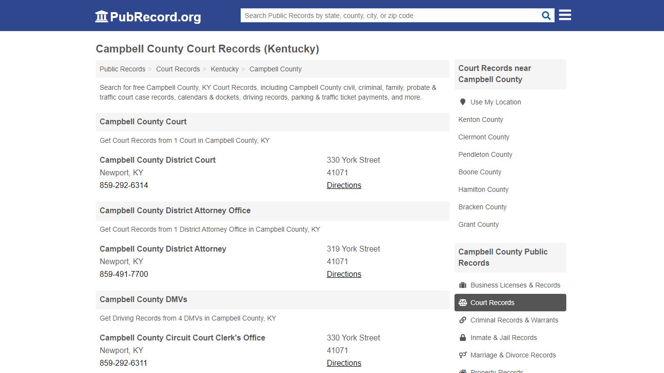 Free Campbell County Court Records (Kentucky Court Records) - PubRecord.org